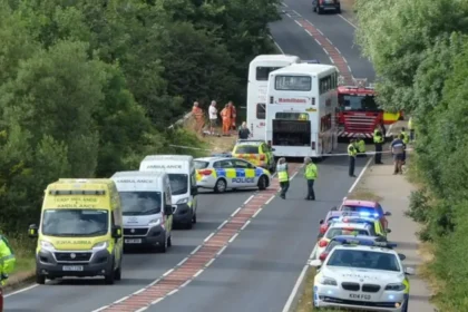 Major A686 Road Closure After Car and School Bus Collision Northumberland 2026