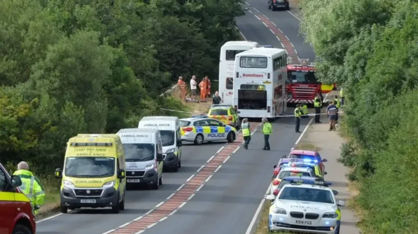 Major A686 Road Closure After Car and School Bus Collision Northumberland 2026